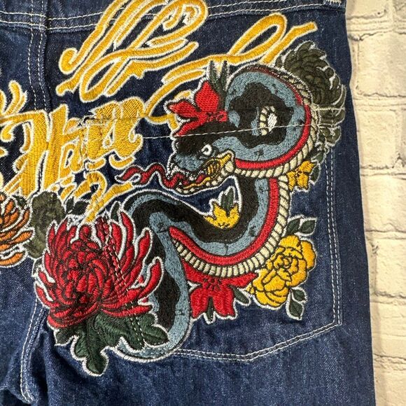 Ninth Hall Ambush Jeans Mens 30 Jeans Snake Embroidered Baggy Straight Leg Y2K - Picture 3 of 11